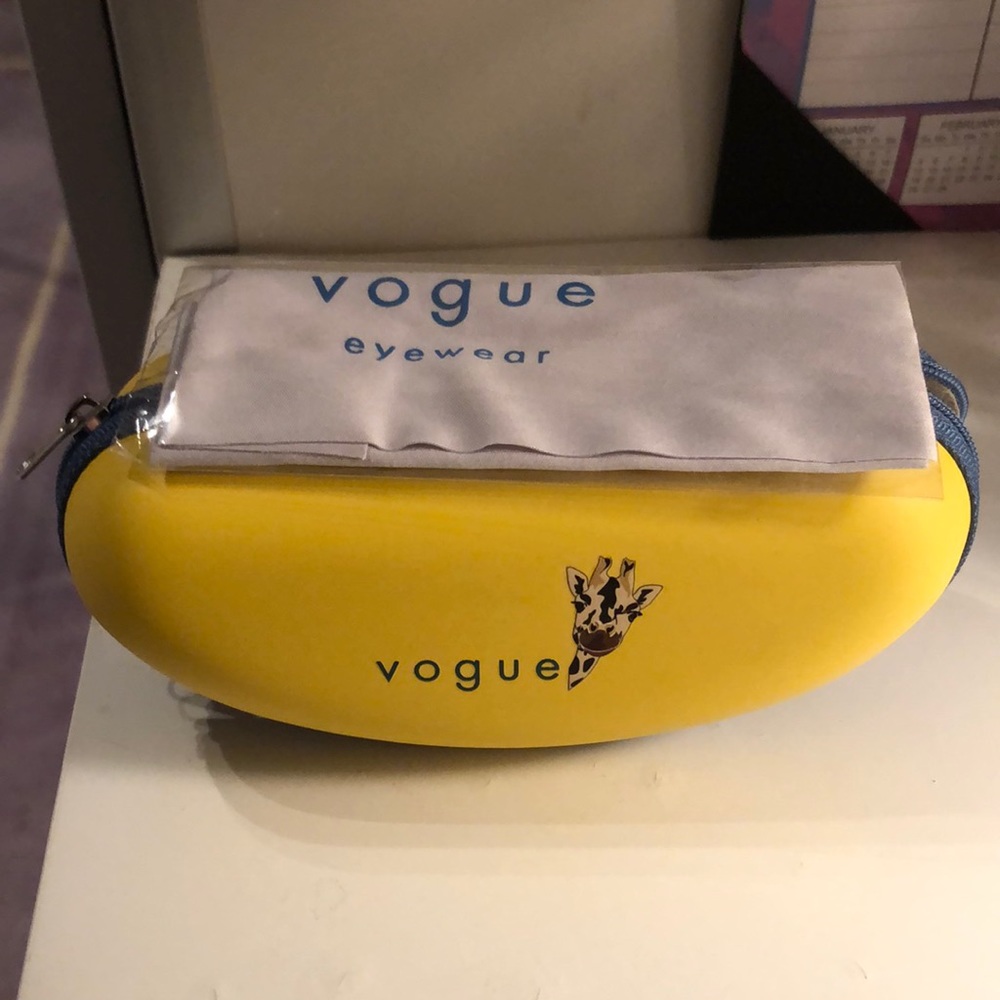 Brand new authentic Vogue zipper Eyeglass case with cloth